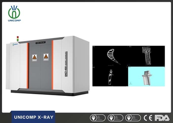 Yüksek hassasiyetli gözenekli X-ışını bilgisayarlı tomografi makinesi Unicomp UNCT3200 motor bıçaklarının 3D CT incelemesi için