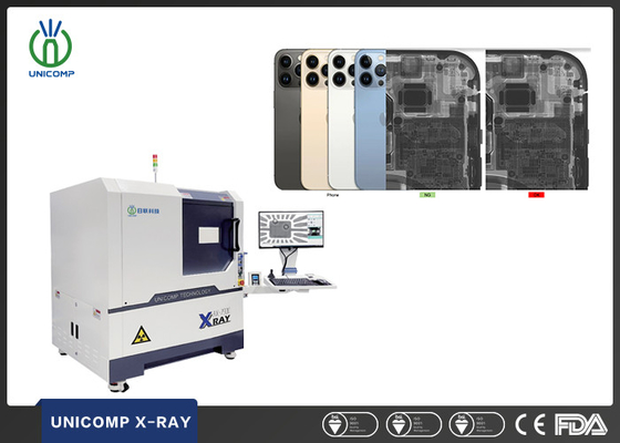 SMT PCB X-Ray Makinesi Yüksek Çözünürlük Mikron Odak Noktası Boyutu Unicomp AX7900 Cep Telefonunun İçinde Kalite ve Çatlak Denetimi