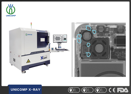 Unicomp AX7900 Yüksek Spesifikasyonlar 2D 2.5D Cep Telefonları Denetimi ve Çatlak Kontrolü için X-Ray Makinesi