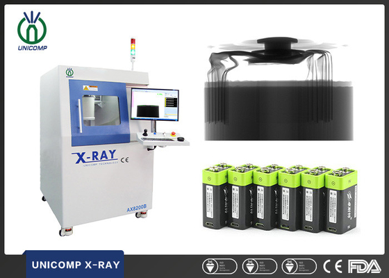 Çevrimdışı 5um mikrofokus X-ray makinesi AX8200B Lityum Pil hücre bobini sarma yanlış hizalama denetimi için