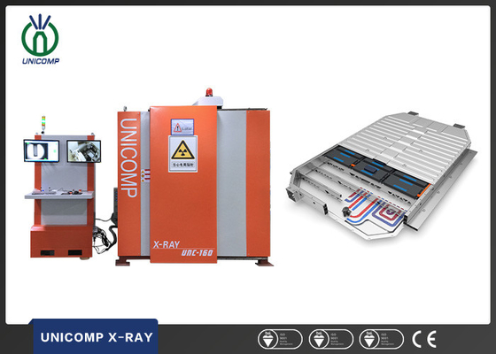 Elektrikli arabalar için kullanılan DR X-ray makinesi Unicomp UNC160 lityum pil muhafazası kaynak çatlakları kusurları NDT testi